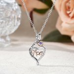Collier personnalisé avec texte et zircons Anniversaire Fête des Mères Cadeau d'anniversaire pour Maman Grand-mère