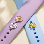 Personalisierte 3D Geburt Monat Blume Watch Band Charm mit Birthstone Sport Band Accessoire Muttertag Geburtstag Geschenk für Mama Mama Blumenliebhaber