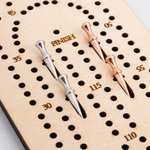 Personalized Portable Magnetic Folding Felt Cribbage Board with Metal Pegs Travel Outdoor Game Birthday Gift for Family Friends