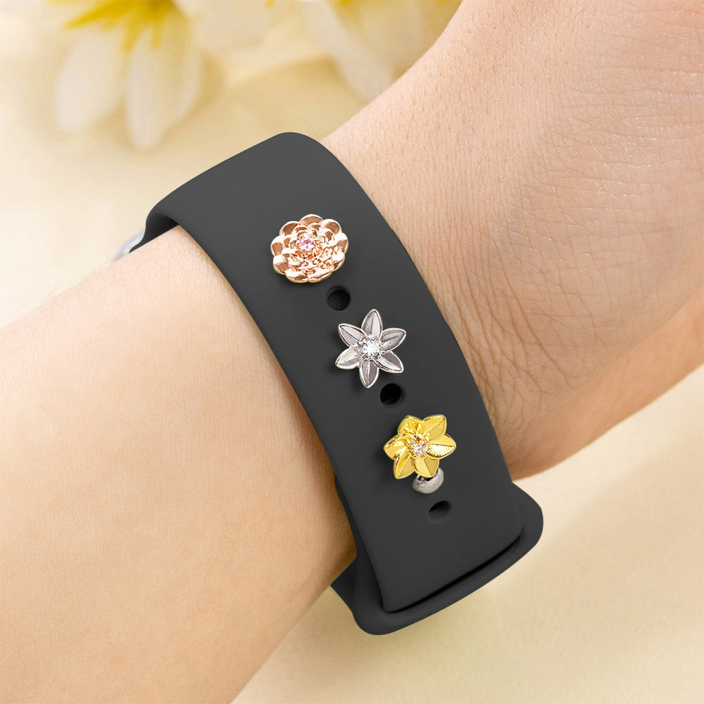 Breloque pour Bracelet de Montre Personnalisée avec Fleur de Naissance 3D et Pierre de Naissance Accessoire Bracelet Cadeau Fête des Mères pour Maman
