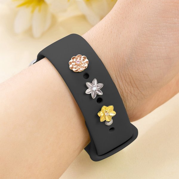 Personalised 3D Birth Month Flower Watch Band Charm with Birthstone Sport Band Accessory Mother's Day Birthday Gift for Mom Mom Flower Lovers