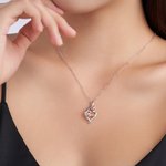 Collier personnalisé avec texte et zircons Anniversaire Fête des Mères Cadeau d'anniversaire pour Maman Grand-mère