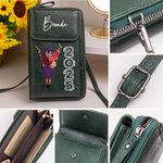 Personalized Birth Flower Butterfly Graduation Portable PU Leather Crossbody Wallet Bag with Strap Travel Accessories Birthday Gift for Graduates