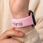 Personalisierte 3D Geburt Monat Blume Watch Band Charm mit Birthstone Sport Band Accessoire Muttertag Geburtstag Geschenk für Mama Mama Blumenliebhaber