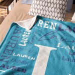 Personalized Multicolor Soft Throw Blanket with Name Home Decor Birthday Baby Shower Gift for Boys Girls Family