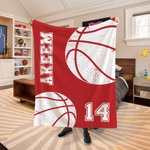 Personalisierte Multicolor Basketball Fußball weiche Wurfdecke mit Nummer Name Home Decor Team Zubehör Spiel Tag Geburtstagsgeschenk für Ball Sportliebhaber