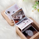 Personalized Pet Ear Design 2-14 Photos Pull Out Wooden Album Box with Name Birthday Gift for Dog Cat Lovers Owners