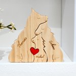 Henkilökohtainen puinen susi perhe punainen sydän palapeli 2-4 nimet työpöydän sisustus syntymäpäivä vuosipäivä lahja perheelle