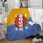 Gepersonaliseerde Schattige Komische Spraakbubbel Stijl Zachte Deken met Naam Club Home Decor Verjaardagscadeau voor Kinderen Komische Fans