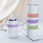 Personalized Multicolor Food-grade Silicone Heat-insulated Bottle Sleeve Cover with Engraved Name Set of 2 Back to School Birthday Gift for Baby Kid