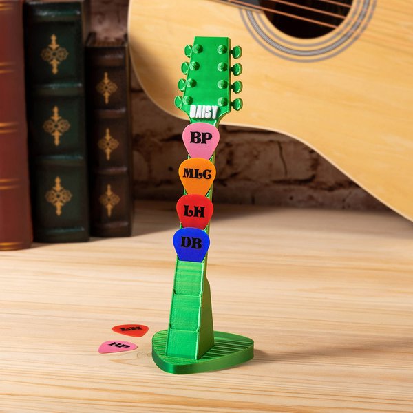Personalized Guitar Headstock 3D Name Guitar Pick Rack Pick Storage Home Decoration Birthday Gift for Music Lovers