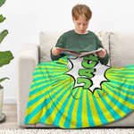 Gepersonaliseerde Schattige Komische Spraakbubbel Stijl Zachte Deken met Naam Club Home Decor Verjaardagscadeau voor Kinderen Komische Fans