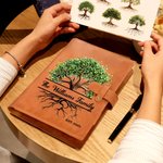 Personalisierte Familie Baum des Lebens A5 Leder Notebook Cover mit Text und Lagerung Tasche Reise Essentials Geburtstagsgeschenk für Familie
