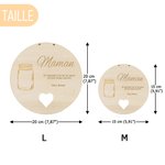 Ornement en Bois Personnalisé avec Fleur Artificielle Nom et Texte Décoration Maison Fête des Mères des Grand-Mères pour Elle