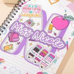 Personalized Cute Doodle Initial Spiral Notebook with Name Back to School Teacher Appreciation Gift for Teachers