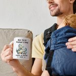 Personalized Parent-Child Cartoon Animal Panda Unicorn Dinosaur 11 oz Ceramic Mug with Name Year Father's Day Birthday Thank You Gift for Dad
