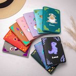 Gepersonaliseerde Cartoon Monster Fantasie Eenhoorn Dinosaurus PU Leren Paspoort Houder Bagagelabel met Naam Reis Verjaardagscadeau voor Kinderen