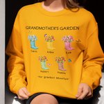 Sweat personnalisé Our Gardest Adventure Floral Boots Adult Sweatshirt with Title and 1-6 Names Mother's Day Birthday Gift for Mom Grandma