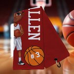 Serviette de sport super absorbante avec numéro et crochet Cadeau d'anniversaire pour les amateurs de basket-ball
