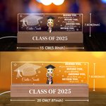 Gepersonaliseerd Schattig Karakter Afgestudeerd Acryl LED Nachtlampje met Houten Voet en Naam Home Decor Afstudeergeschenk voor Afgestudeerden van de Klas van 2025