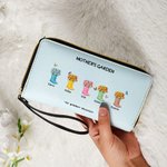 Personalized Our Grandest Adventure Floral Boots Leather Long Wristlet Zippered Wallet with 2-6 Names Birthday Mother's Day Gift for Women