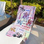 Personalized Princess Castle Fantasy Unicorn Quick Dry Oversized Beach Towel with Name Travel Essential Birthday Gift for Kids
