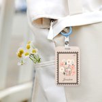 Personalisierte Retro Briefmarke Geburtsblume Kartenhülle mit Namen und Datum Reisen Büro Zubehör Geburtstag Geschenk für Damen Mitarbeitende