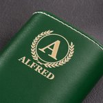 Personalised Best Man Charming Geometric Design Portable Leather Cigar Case with Name and Date Birthday Wedding Gift for Groomsman