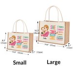 Sac en toile de jute réutilisable avec nom Cadeau de baptême de la fête des mères pour maman