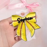 Personalized Soccer Basketball Coquette Bow Name Plate Tag Accessory for 20 oz 30 oz 40 oz Stanley Tumbler Game Day Birthday Gift for Sports Lovers