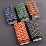 Personalised Best Man Charming Geometric Design Portable Leather Cigar Case with Name and Date Birthday Wedding Gift for Groomsman