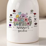 Personalisierte Mutter Großmutters Garten Geburt Blume Keramikvase mit Namen Home Decor Muttertag Geburtstag Geschenk für Mama Oma