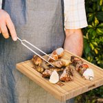 Personalized BBQ Grill Fork FSC Bamboo Charcuterie Cutting Board with Engraved Texts and Juice Groove Father's Day Birthday Gift for Dad Grill Master