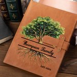 Personalisierte Familie Baum des Lebens A5 Leder Notebook Cover mit Text und Lagerung Tasche Reise Essentials Geburtstagsgeschenk für Familie