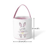 Personalisierter Niedlicher Osterhase-Stoffkorb mit Henkel und gesticktem Namen Geschenk für Kinder zu Ostern