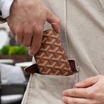 Personalised Best Man Charming Geometric Design Portable Leather Cigar Case with Name and Date Birthday Wedding Gift for Groomsman