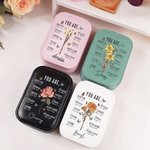 Personalised You Are Bible Verse Birth Flower Name Leather Jewellery Box with Adjustable LED Makeup Mirror Travel Essential Birthday Gift for Women