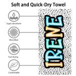 Personalized Dalmatian Dots Bright Neon Name Oversized Quick Dry Microfiber Beach Towel Beach Pool Party Birthday Gift for Kids Family