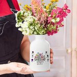 Personalisierte Mutter Großmutters Garten Geburt Blume Keramikvase mit Namen Home Decor Muttertag Geburtstag Geschenk für Mama Oma