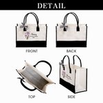 Personalized 12 Zodiac Floral Canvas Tote Bag with Name Portable Large Capacity Mother's Day Birthday Retirement Gifts for Her