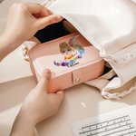 Personalised Musical Notes Cartoon Character Leather Jewellery Box with Name Portable Travel Essential Birthday Gift for Music Lovers
