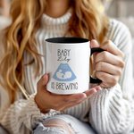 Personalized Baby is Brewing B-ultrasound Pregnancy Announcement Ceramic Mug with Name and Year Mother's Day Father's Day Gift for Expecting Parents