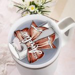 Personalized Soccer Basketball Coquette Bow Name Plate Tag Accessory for 20 oz 30 oz 40 oz Stanley Tumbler Game Day Birthday Gift for Sports Lovers