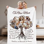 Personalisierte Wir lieben dich Foto Collage Baum weiche Decke mit 1-10 Namen Home Decor Geburtstag Muttertag Geschenk für Mama Oma Familie
