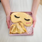 Masque de cils en soie pour dormir avec pochette Cadeau d'anniversaire et d'enterrement de vie de jeune fille pour femme