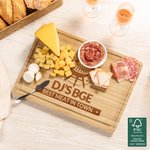 Personalized BBQ Grill Fork FSC Bamboo Charcuterie Cutting Board with Engraved Texts and Juice Groove Father's Day Birthday Gift for Dad Grill Master