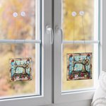 Personalisierte Nähmaschine Name Suncatcher Fenster hängen mit hängenden Kette und zwei Haken Raumdekoration Geburtstag Muttertag Geschenk für Sewing Lover