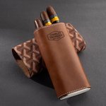 Personalised Best Man Charming Geometric Design Portable Leather Cigar Case with Name and Date Birthday Wedding Gift for Groomsman