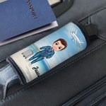 Personalized Vacation Cartoon Character Luggage Handle Wrap with Name Set of 2 Travel Accessories Birthday Gift for Family Travel Lovers