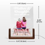 Gepersonaliseerd Cartoon Mamma en 1-4 Kinderen Voor Altijd Aan Elkaar Verbonden LED Nachtlampje met Naam en Houten Voet Home Decor Moederdag Cadeau voor Mamma Oma